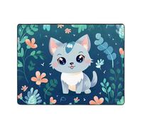 WZYWHJ Tappeti per soggiorno, tappeto runner antiscivolo per asilo nido tappeto da gioco 160 x 122 cm stampa gatto calico