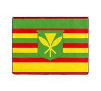 WZYWHJ Tappeti per soggiorno, tappeto runner antiscivolo per asilo nido tappeto da gioco, 160 x 122 cm, stampa bandiera nativa hawaiana