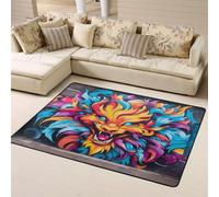 WZYWHJ Tappeti per soggiorno, tappeto runner antiscivolo per asilo nido tappeto da gioco 160 x 122 cm stampa artistica graffiti volpe