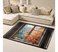 WZYWHJ Tappeti per soggiorno, tappeto runner antiscivolo per asilo nido tappeto da gioco 160 x 122 cm migliaia di gru di carta sulla finestra stampato