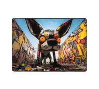 WZYWHJ Tappeti per soggiorno, tappeto runner antiscivolo per asilo nido tappeto da gioco 203,2 x 147,3 cm stampa artistica con cane scarabocchio