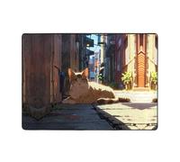 WZYWHJ Tappeti per soggiorno, tappeto runner antiscivolo per asilo nido tappeto da gioco 203,2 x 147,3 cm motivo gatto randagio nel vicolo