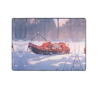 WZYWHJ Tappeti per soggiorno, tappeto runner antiscivolo per asilo nido tappeto da gioco 203,2 x 147,3 cm slittino su collina innevata stampato