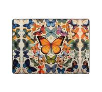 WZYWHJ Tappeti per soggiorno, tappeto runner antiscivolo per asilo nido tappeto da gioco 203,2 x 147,3 cm motivo farfalla colorata