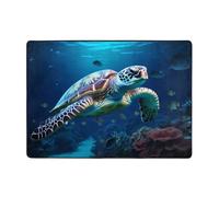 WZYWHJ Tappeti per soggiorno, tappeto runner antiscivolo per asilo nido tappeto da gioco 203,2 x 147,3 cm con stampa tartarughe invecchiate