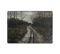 WZYWHJ Tappeti per soggiorno, tappeto runner antiscivolo per asilo nido tappeto da gioco 203,2 x 147,3 cm strada fangosa dopo la pioggia stampato