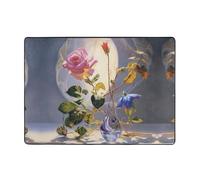WZYWHJ Tappeti per soggiorno, tappeto runner antiscivolo per asilo nido tappeto da gioco 203,2 x 147,3 cm stampa Morning Glory and Rose