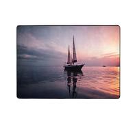 WZYWHJ Tappeti per soggiorno, tappeto runner antiscivolo per asilo nido tappeto da gioco 203,2 x 147,3 cm barca a vela al tramonto immagine