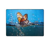 WZYWHJ Tappeti per soggiorno, tappeto runner antiscivolo per asilo nido tappeto da gioco 203,2 x 147,3 cm farfalla su acqua stampata