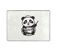 WZYWHJ Tappeti per soggiorno, tappeto runner antiscivolo per asilo nido tappeto da gioco 203,2 x 147,3 cm Baby Panda che mangia cibo stampato
