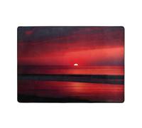 WZYWHJ Tappeti per soggiorno, tappeto runner antiscivolo per asilo nido tappeto da gioco 203,2 x 147,3 cm immagine tramonto rosso al crepuscolo