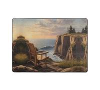 WZYWHJ Tappeti per soggiorno, tappeto runner antiscivolo per asilo nido tappeto da gioco 203,2 x 147,3 cm guardando fuori dal mare stampato