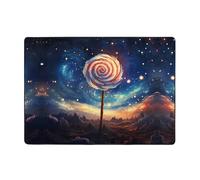 WZYWHJ Tappeti per soggiorno, tappeto runner antiscivolo per asilo nido tappeto da gioco 203,2 x 147,3 cm lecca-lecca nel cielo stellato stampato