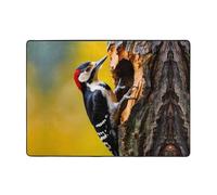 WZYWHJ Tappeti per soggiorno, tappeto runner antiscivolo per asilo nido tappeto da gioco 203,2 x 147,3 cm picchio che picchia i fori degli alberi stampati