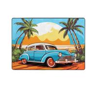 WZYWHJ Tappeti per soggiorno, tappeto runner antiscivolo per asilo nido tappeto da gioco 203,2 x 147,3 cm auto sotto alberi di cocco stampato