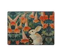 WZYWHJ Tappeti per soggiorno, tappeto runner antiscivolo per asilo nido tappeto da gioco 203,2 x 147,3 cm, motivo: coniglietto sotto la gloria del mattino stampato