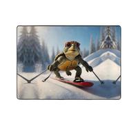 WZYWHJ Tappeti per soggiorno, tappeto runner antiscivolo per asilo nido tappeto da gioco 203,2 x 147,3 cm Little Turtle Ski stampato
