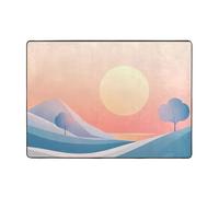 WZYWHJ Tappeti per soggiorno, tappeto runner antiscivolo per asilo nido tappeto da gioco 203,2 x 147,3 cm tramonto quadro dipinto per bambini