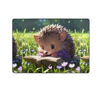 WZYWHJ Tappeti per soggiorno, tappeto runner antiscivolo per asilo nido tappeto da gioco 203,2 x 147,3 cm riccio lettura seriamente immagine