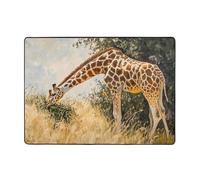 WZYWHJ Tappeti per soggiorno, tappeto runner antiscivolo per asilo nido tappeto da gioco 203,2 x 147,3 cm immagine giraffa che mangia erba