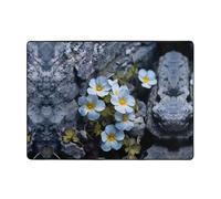 WZYWHJ Tappeti per soggiorno, tappeto runner antiscivolo per asilo nido tappeto da gioco 203,2 x 147,3 cm piccoli fiori nelle crepe delle rocce stampati