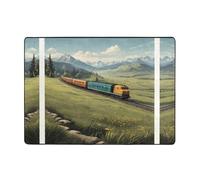 WZYWHJ Tappeti per soggiorno, tappeto runner antiscivolo per asilo nido tappeto da gioco 203,2 x 147,3 cm treno che corre sulla prateria stampato