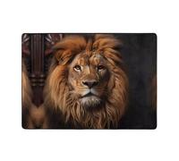 WZYWHJ Tappeti per soggiorno, tappeto runner antiscivolo per asilo nido tappeto da gioco 203,2 x 147,3 cm con stampa dello sguardo del leone