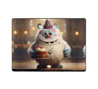 WZYWHJ Tappeti per soggiorno, tappeto runner antiscivolo per asilo nido tappeto da gioco 203,2 x 147,3 cm Il piccolo mostro che tiene la torta stampato
