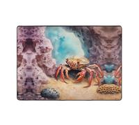 WZYWHJ Tappeti per soggiorno, tappeto runner antiscivolo per asilo nido tappeto da gioco 203,2 x 147,3 cm piccolo granchio sotto le rocce stampato