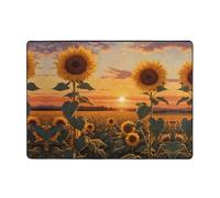 WZYWHJ Tappeti per soggiorno, tappeto runner antiscivolo per asilo nido tappeto da gioco 203,2 x 147,3 cm girasoli al tramonto stampato