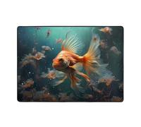 WZYWHJ Tappeti per soggiorno, tappeto runner antiscivolo per asilo nido tappeto da gioco 203,2 x 147,3 cm con bellissimo pesciolino rosso stampato