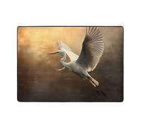 WZYWHJ Tappeti per soggiorno, tappeto runner antiscivolo per asilo nido tappeto da gioco 203,2 x 147,3 cm con stampa di una garzetta prende il volo