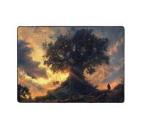 WZYWHJ Tappeti per soggiorno, tappeto runner antiscivolo per asilo nido tappeto da gioco 203,2 x 147,3 cm motivo albero gigante al crepuscolo