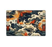 WZYWHJ Tappeti per soggiorno, tappeto runner antiscivolo tappeto per asilo nido tappeto da gioco 152,4 x 99,1 cm stampa Fish Leap Dragon gate