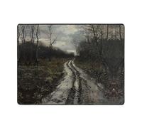 WZYWHJ Tappeti per soggiorno, tappeto runner antiscivolo, tappeto per asilo nido tappeto da gioco, 160 x 121,9 cm, con stampa di strada fangosa dopo la pioggia