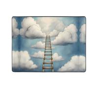 WZYWHJ Tappeti per soggiorno, tappeto runner antiscivolo tappeto per asilo nido tappeto da gioco 160 x 122 cm stampa scala verso le nuvole