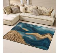 WZYWHJ Tappeti per soggiorno, tappeto runner antiscivolo tappeto per asilo nido tappeto da gioco 160 x 122 cm onde nel campo di grano stampato