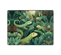 WZYWHJ Tappeti per soggiorno, tappeto runner antiscivolo tappeto per asilo nido tappeto da gioco 160 x 122 cm lucertole nella foresta pluviale stampato