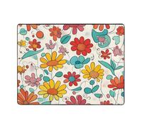 WZYWHJ Tappeti per soggiorno, tappeto runner antiscivolo tappeto per asilo nido tappeto da gioco 160 x 122 cm colorato fiore stampato