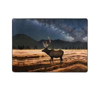 WZYWHJ Tappeti per soggiorno, tappeto runner antiscivolo tappeto per asilo nido tappeto da gioco 203,2 x 147,3 cm alce nel prato stampato