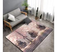 WZYWHJ Tappeti per soggiorno, tappeto runner tappeto antiscivolo per asilo nido tappeto da gioco 152,4 x 99,1 cm vecchio treno a vapore stampato