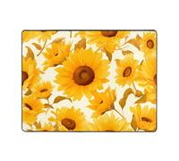 WZYWHJ Tappeti per soggiorno, tappeto runner tappeto antiscivolo per asilo nido tappeto da gioco 160 x 122 cm arancione girasole carta da parati stampata