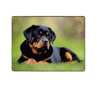 WZYWHJ Tappeti per soggiorno, tappeto runner tappeto antiscivolo per asilo nido tappeto da gioco 160 x 122 cm carta da parati rottweiler stampata