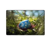 WZYWHJ Tappeti per soggiorno, tappeto runner tappeto antiscivolo per asilo nido tappeto da gioco 60 x 99 cm uova di Pasqua nell'erba stampa