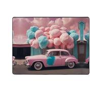 WZYWHJ Tappeti per soggiorno, tappeto runner tappeto antiscivolo tappeto per asilo nido tappeto da gioco 160 x 122 cm stampa Dreamy Cotton Candy auto