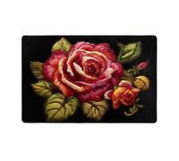 WZYWHJ Tappeti, Soggiorno Tappetini Runner Tappeto Non-Skip Nursery Mat Giocare Tappeto 60 x 39 pollici ucraino ricamo stile stampa rosa