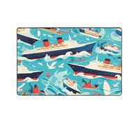 WZYWHJ Tappeti, Soggiorno Tappetini Runner Tappeto Non-Skip Nursery Mat Giocare Tappeto 60 x 39 pollici nave da crociera Stampa