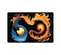 WZYWHJ Tappetino antiscivolo con immagine simbolo del fuoco e dell'acqua, 91,4 x 61 cm, per soggiorno, ufficio, tavolino da caffè, letto, balcone