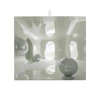 WZYWHJ Tappetino per asciugare le immagini con rumore ottico bianco per la cucina: realizzato in spugna assorbente d'acqua, con cordino per appendere 45,7 x 40,6 cm
