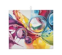 WZYWHJ Tappetino scolapiatti con geometria liquida per la cucina: realizzato in spugna assorbente, con cordino per appenderlo, 45,7 x 40,6 cm